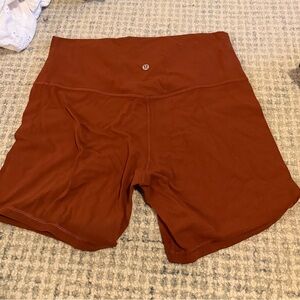 lululemon athletica Women's High-Rise Rust Athletic Shorts size 12